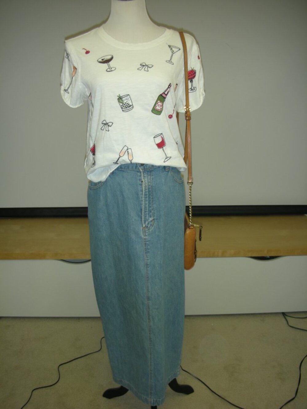 Gap Denim Maxi Skirt Size 10 Light Wash Y2K Long Jean Skirt